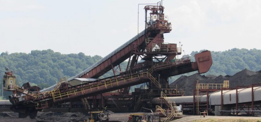Conveyer belts and heavy machinery near AEP's Mountaineer Power Plant in Mason County, West Virginia.