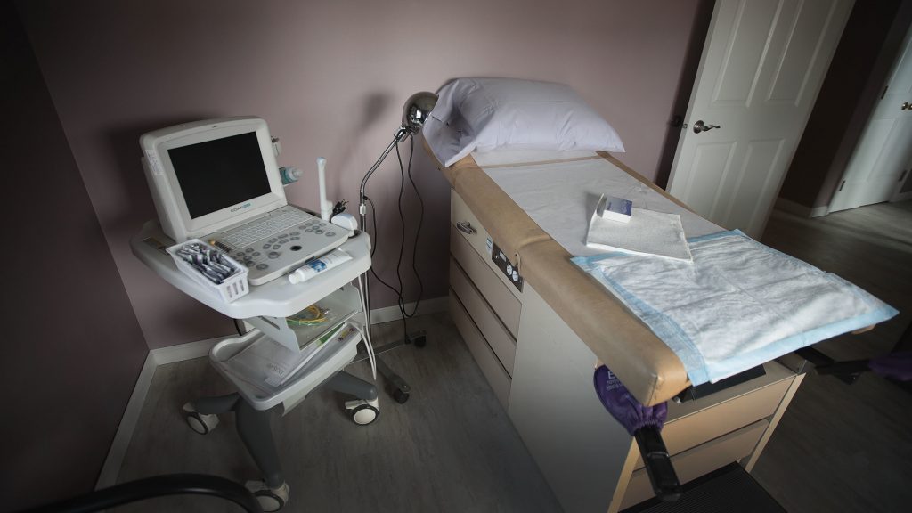 An examination room at Whole Woman's Health of South Bend, Indiana.