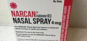 A box of NARCAN Nasal Spray