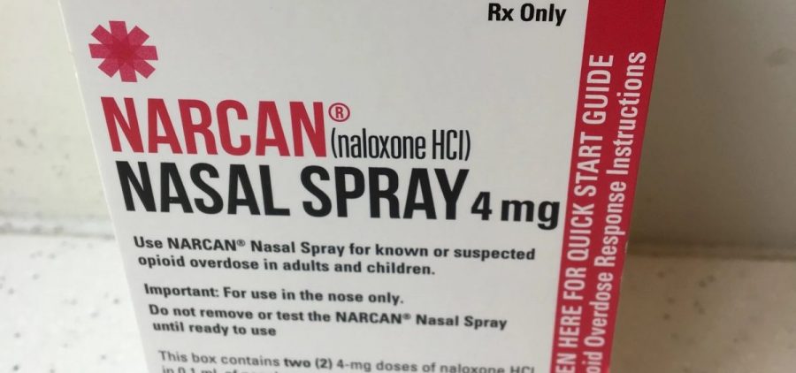 A box of NARCAN Nasal Spray