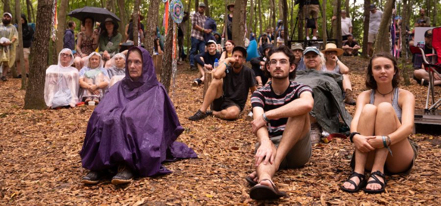 People in the crowd watch while Lowest Pair performs at Nelsonville Music Festival’s Creekside Stage on Saturday, September 3, 2022, in Nelsonville, Ohio.