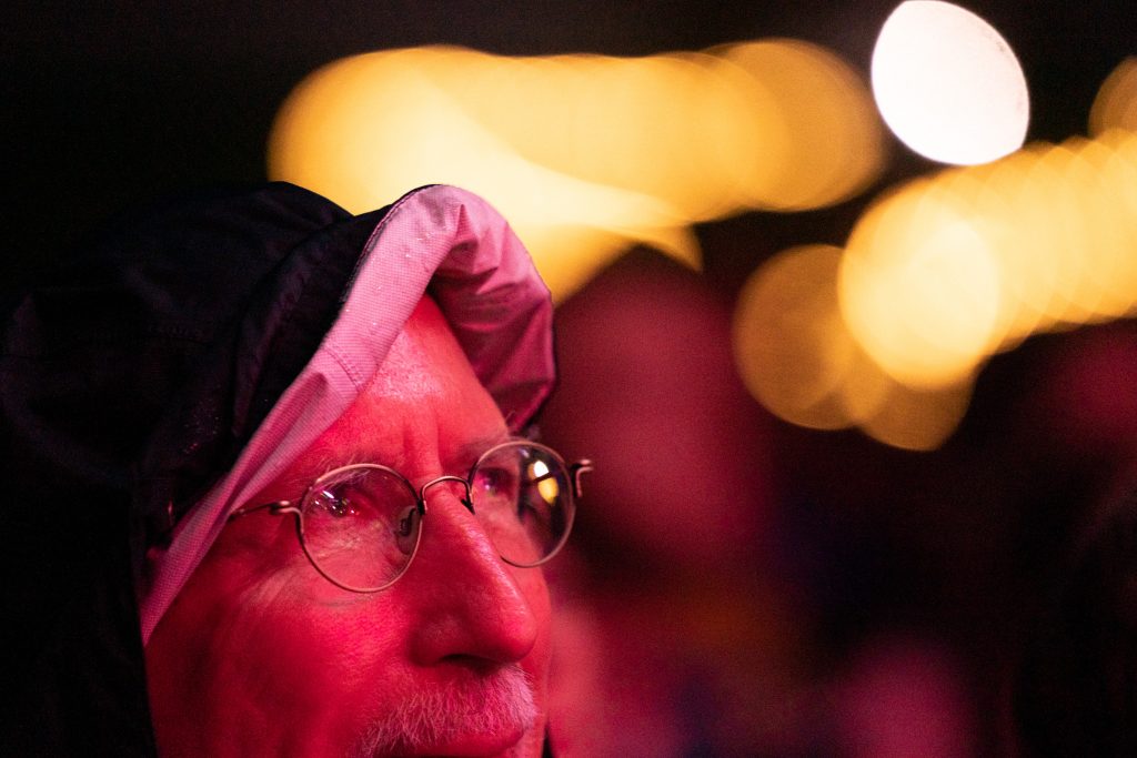 Fred Kraus, of Dayton, watches Yo La Tengo perform at Nelsonville Music Festival’s Snow Fork Stage on Saturday, September 3, 2022, in Nelsonville, Ohio.