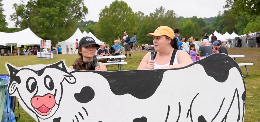 WOUB's Emily Votaw and Katie Pinter covering the 2022 Nelsonville Music Festival.