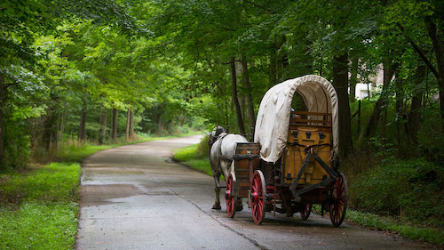 Covered wagon on The National Road.