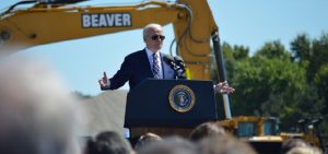 President Joe Biden addresses the crowd at the Intel groundbreaking ceremony in Licking County on Sept. 9, 2022.