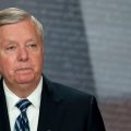 US Senator Lindsey Graham, Republican of Sout Carolina, holds a news conference on declaring Russia as a state sponsor of terrorism, at the US Capitol in Washington, DC, on May 10, 2022.