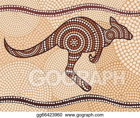An image of a kangaroo made out of circles that are varying shades of brown.