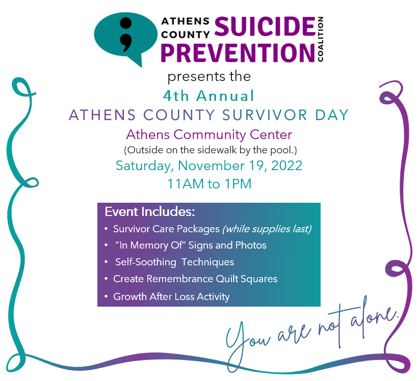 A flyer for the Annual Athens Suicide Survivors Day
