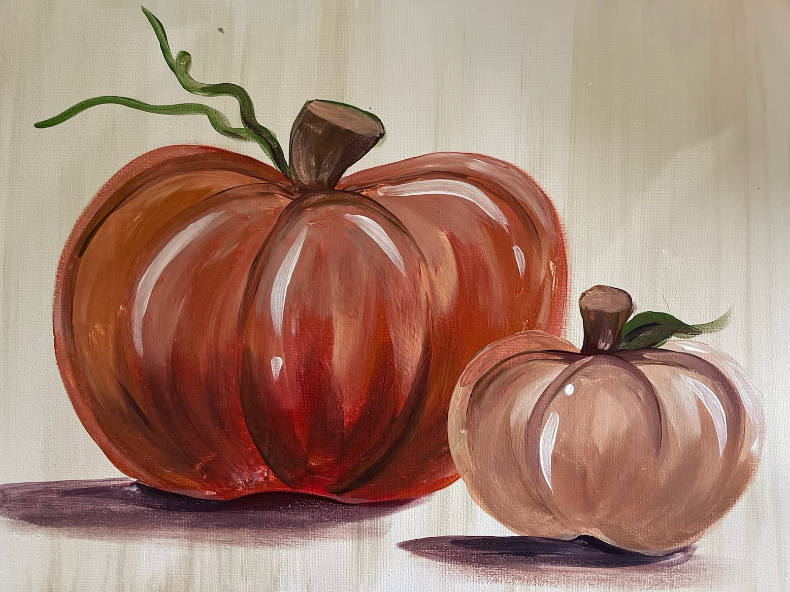 A painting of pumpkins