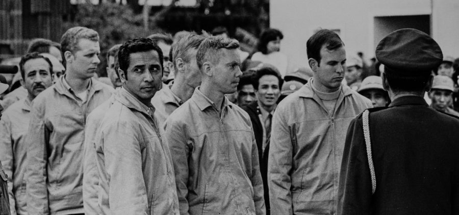 Line of US prisoners from Vietnam War