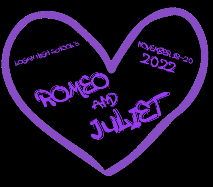 A promotional image for Logan high School's production of Romeo and Juliet.