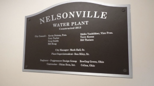 Nelsonville water treatment plant sign