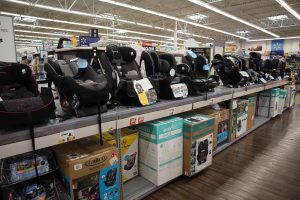 Car seats on display for purchase at Walmart | Courtesy of Cole Patterson