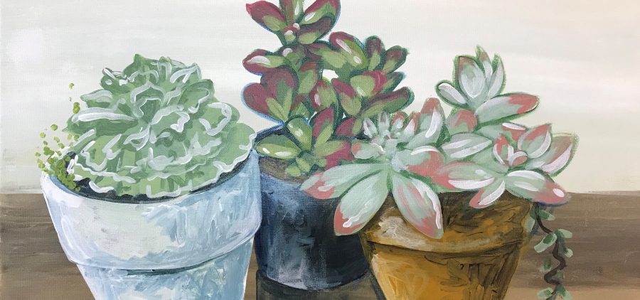 An image of painted succulents.