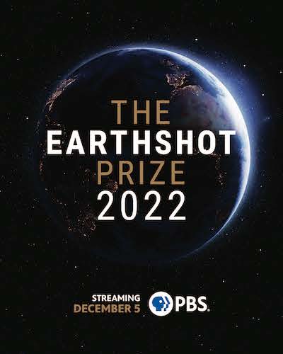 Earth from space with earthshot 2022 Prize text