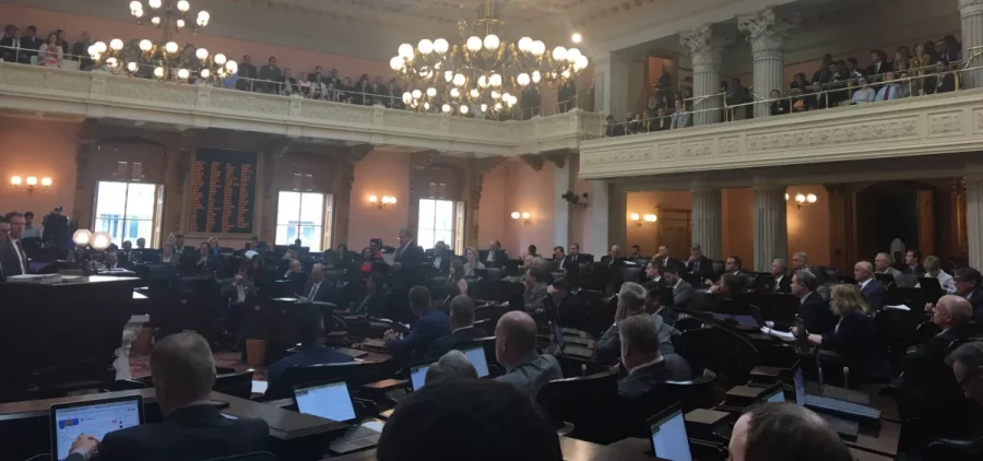 Ohio lawmakers work during a legislative session
