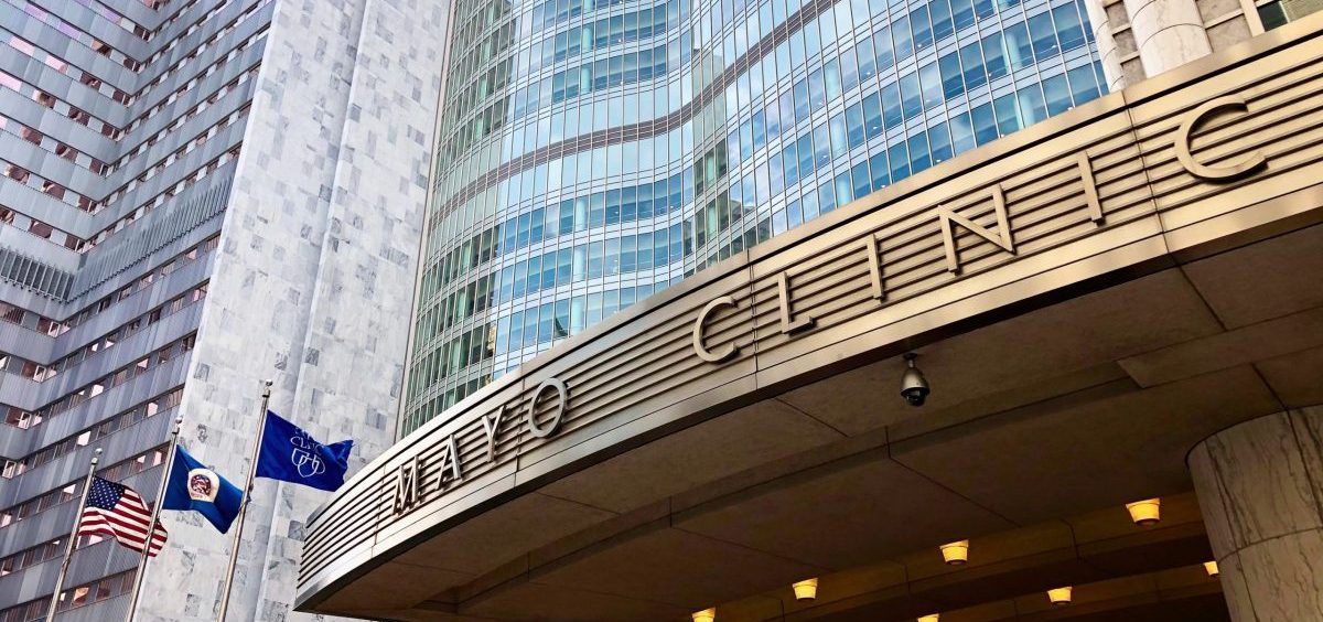 The front of the Mayo Clinic