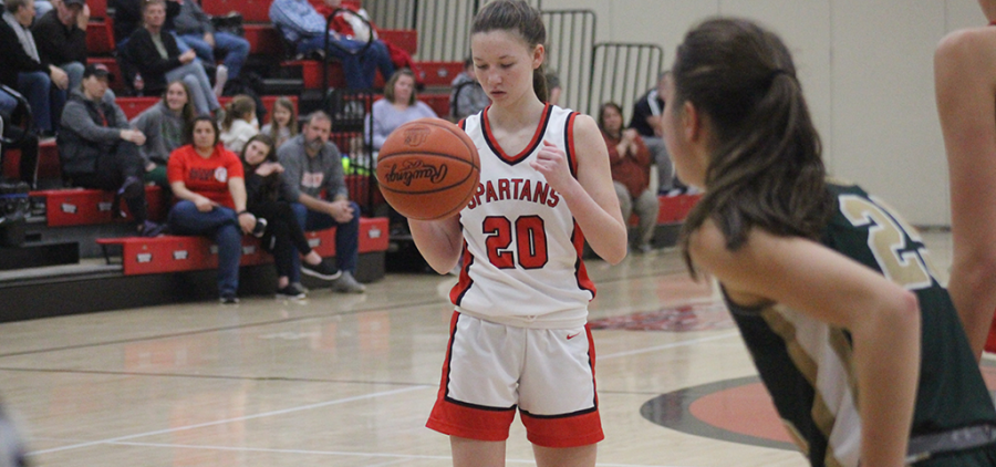 Alexander freshman Karah Allison lines up for a free throw in a conference game against Athens