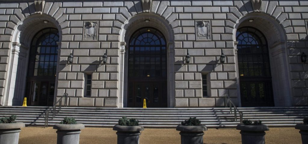 The front of the Internal Revenue Service building in Washington, D.C.