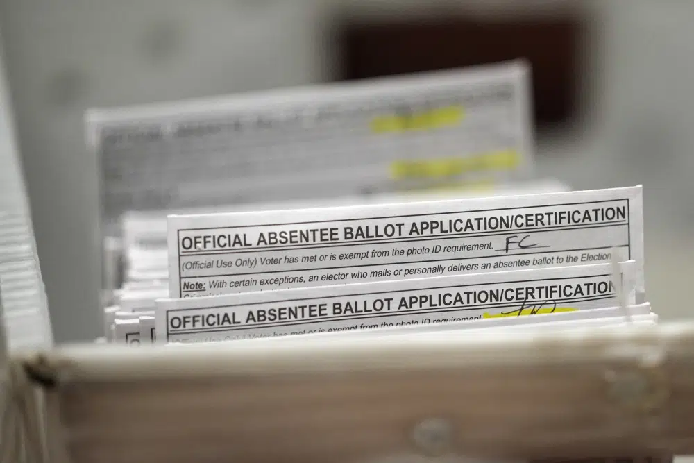A collection of absentee ballots.