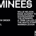 A black and white graphic with the names of the 2023 nominees for induction into the Rock and Roll Hall of Fame.
