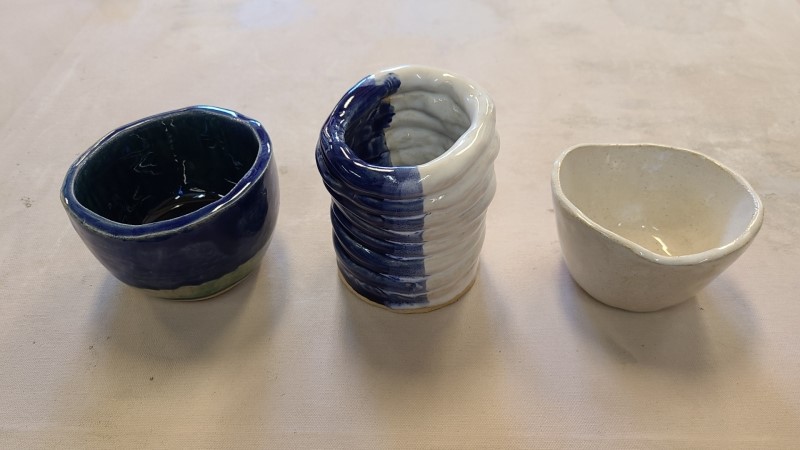 An image of three small cups.