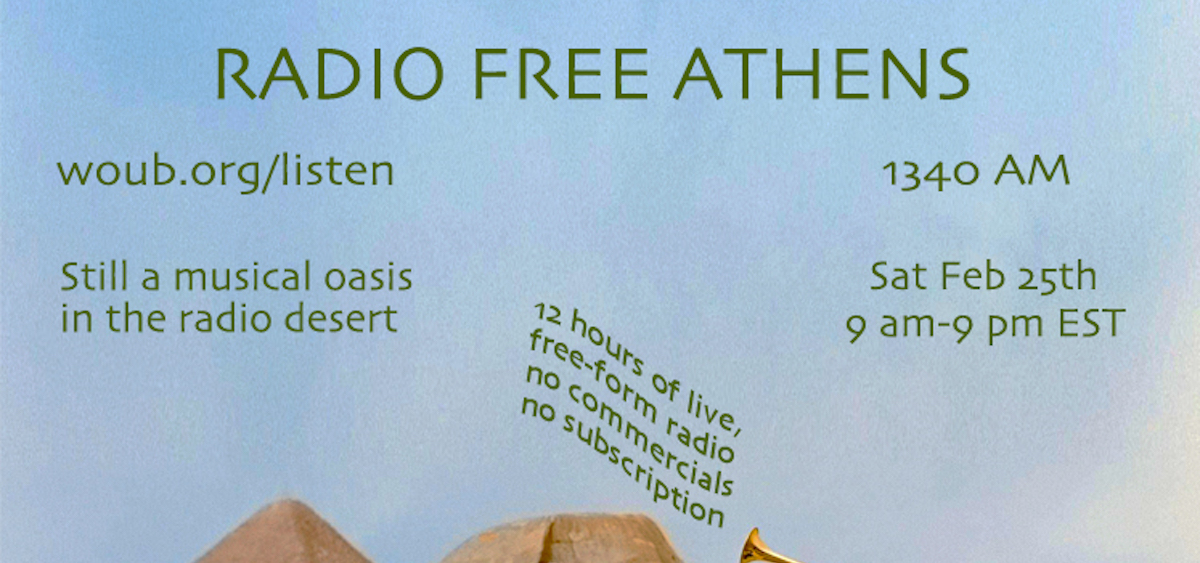 A promotional image for Radio Free Athens.