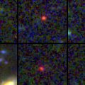 Provided by NASA and the European Space Agency shows images of six candidate massive galaxies, seen 500-800 million years after the Big Bang. One of the sources (bottom left) could contain as many stars as our present-day Milky Way, but is 30 times more compact