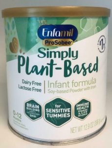 This photo, provided by Reckitt and the FDA, shows the type of plant-based infant formula being recalled over possible bacteria contamination.
