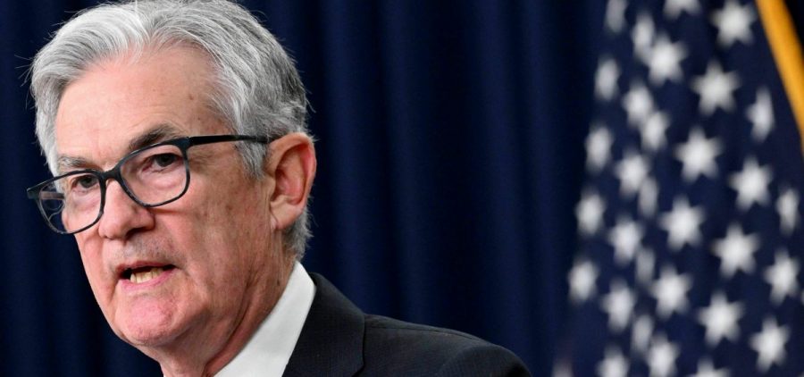 Federal Reserve Board Chairman Jerome Powell speaks during a news conference following a Federal Open Market Committee meeting, at the Federal Reserve Board Building