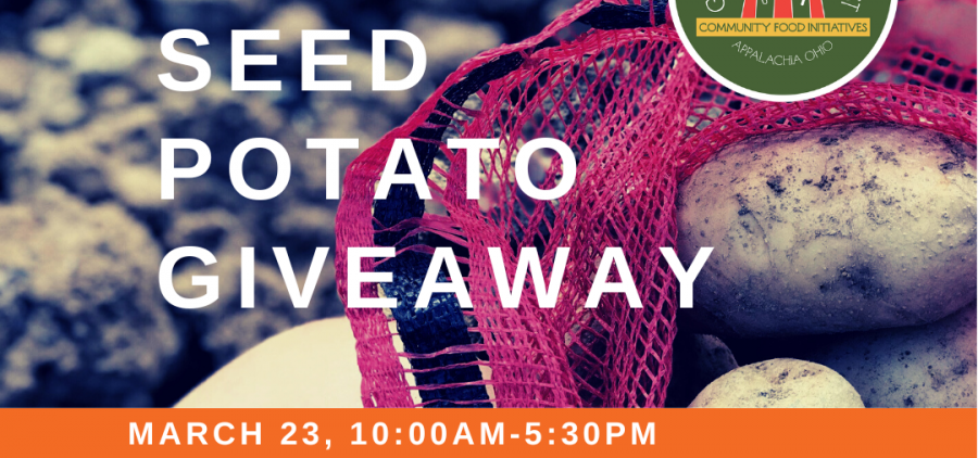 A flyer for the Annual Seed POtato Giveaway