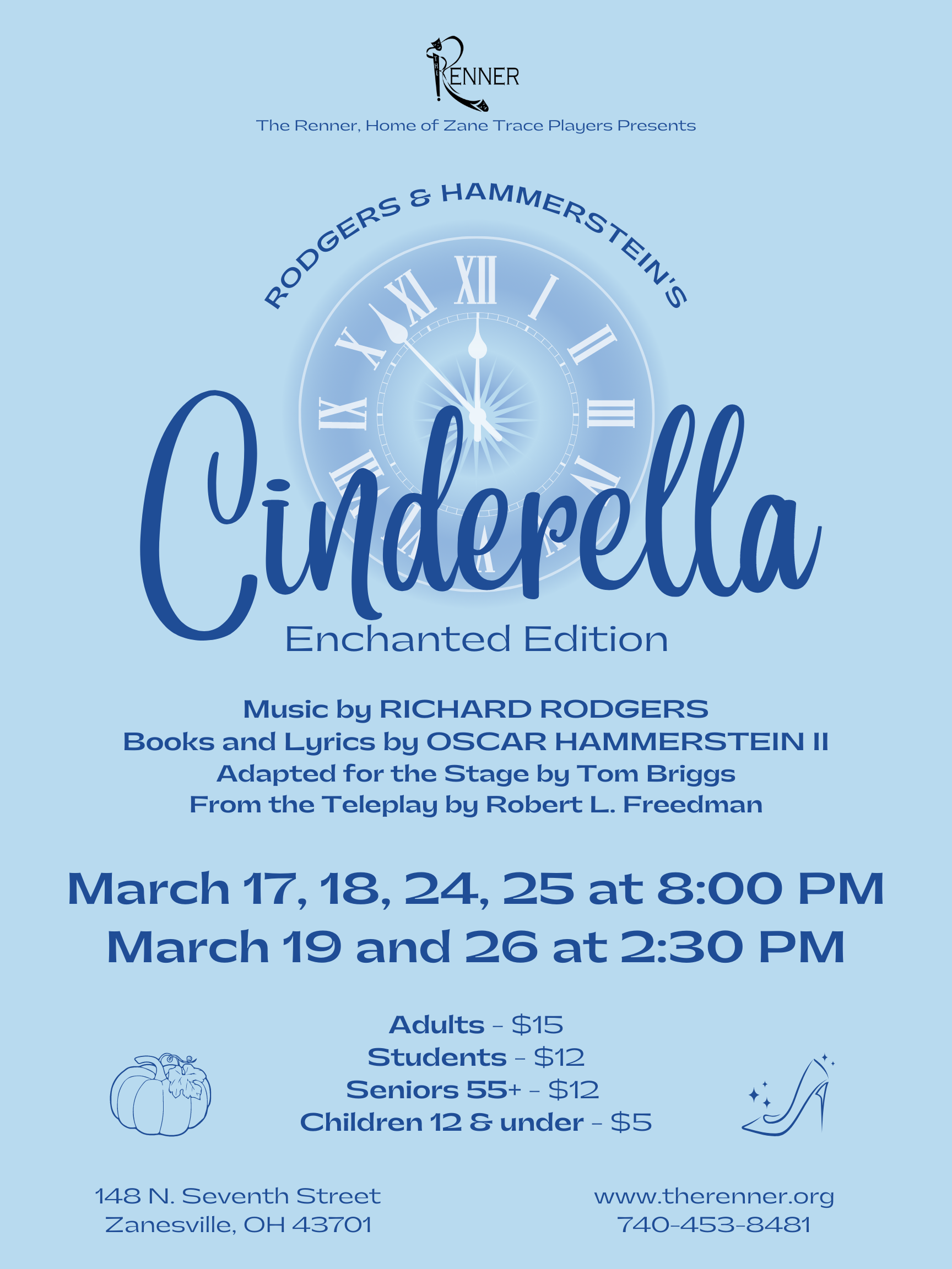An image promoting an upcoming production of "Cinderella."