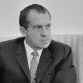 November 15, 1969. Close-up portrait of President Nixon talking.