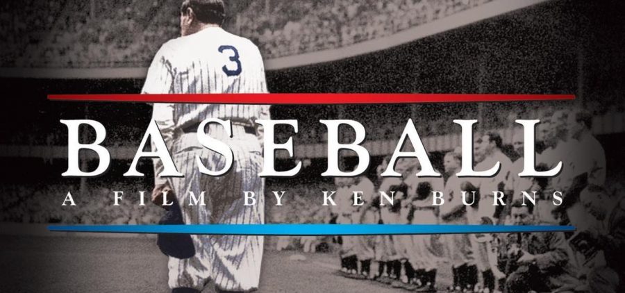 Ken Burns Baseball title screen with Babe Ruth in background