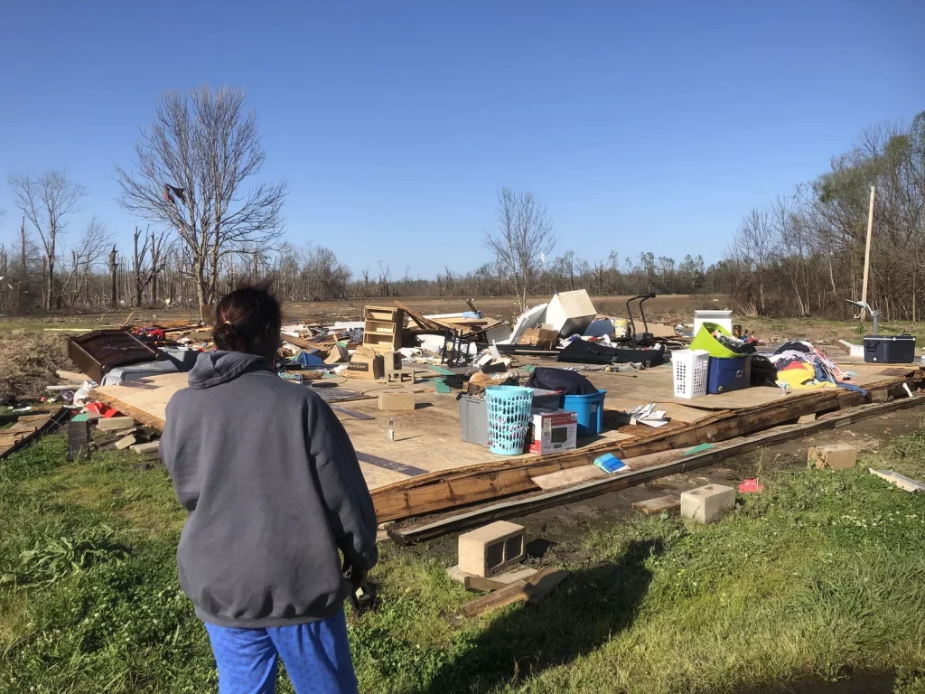 Kimberly Berry's home was destroyed in the rural community of True Light.