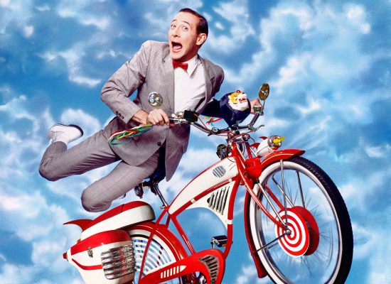 An image of Pee Wee Herman on his red bicycle.