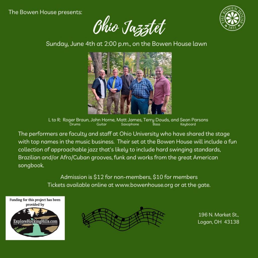 A flyer for Ohio Jazztet, taking place in Logan.