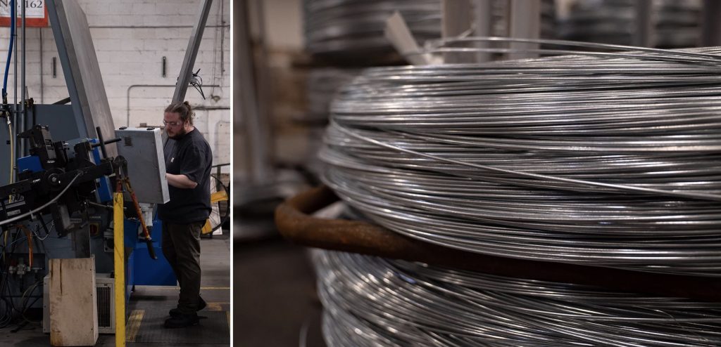 Marlin Steel uses American steel to make wire, which is then turned into baskets and other specialized products shipped to buyers in 44 countries around the world.