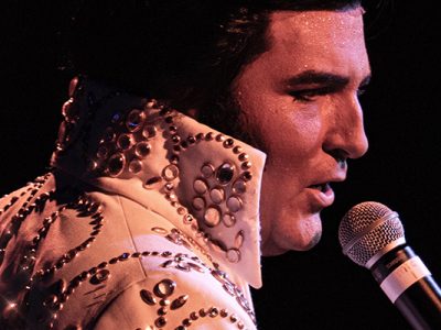 An image of Dwight Icenhower dressed as Elvis.