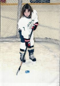 Young Gwyn in Athens hockey uniform