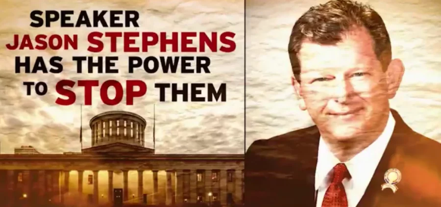 A screenshot from an ad paid for by the PAC Save Our Constitution, targeting specific State lawmakers and Speaker Jason Stephens