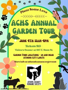 A flyer for the 2023 ACHS garden tour