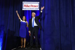Republican presidential candidate former Vice President Mike Pence and his wife Karen arrives to speak at a campaign event, Wednesday, June 7, 2023, in Ankeny, Iowa. 