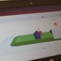 A 3D model building program on a student's laptop at Coolville Elementary School's Summer STEM Camp.
