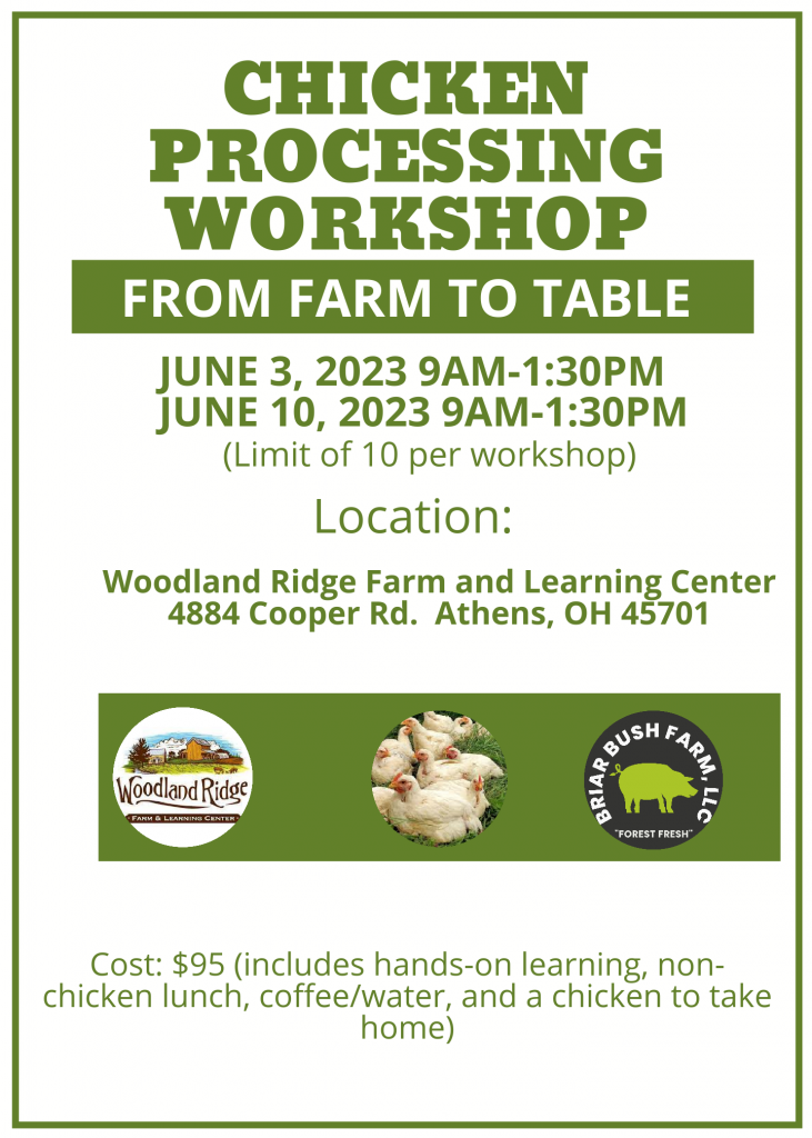 An image of the flyer for the chicken processing workshop.