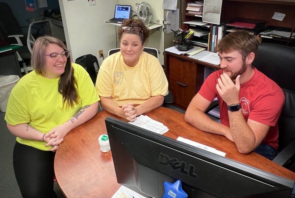 Kara Duhl, her mother, Staci Mercer, and her brother Ethan Mercer reflecting on their time working at the Jackson County Health Department.