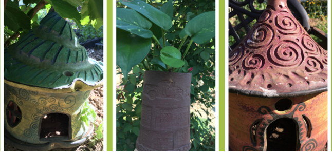Images of clay pots which are examples of the kind of project this class creates.