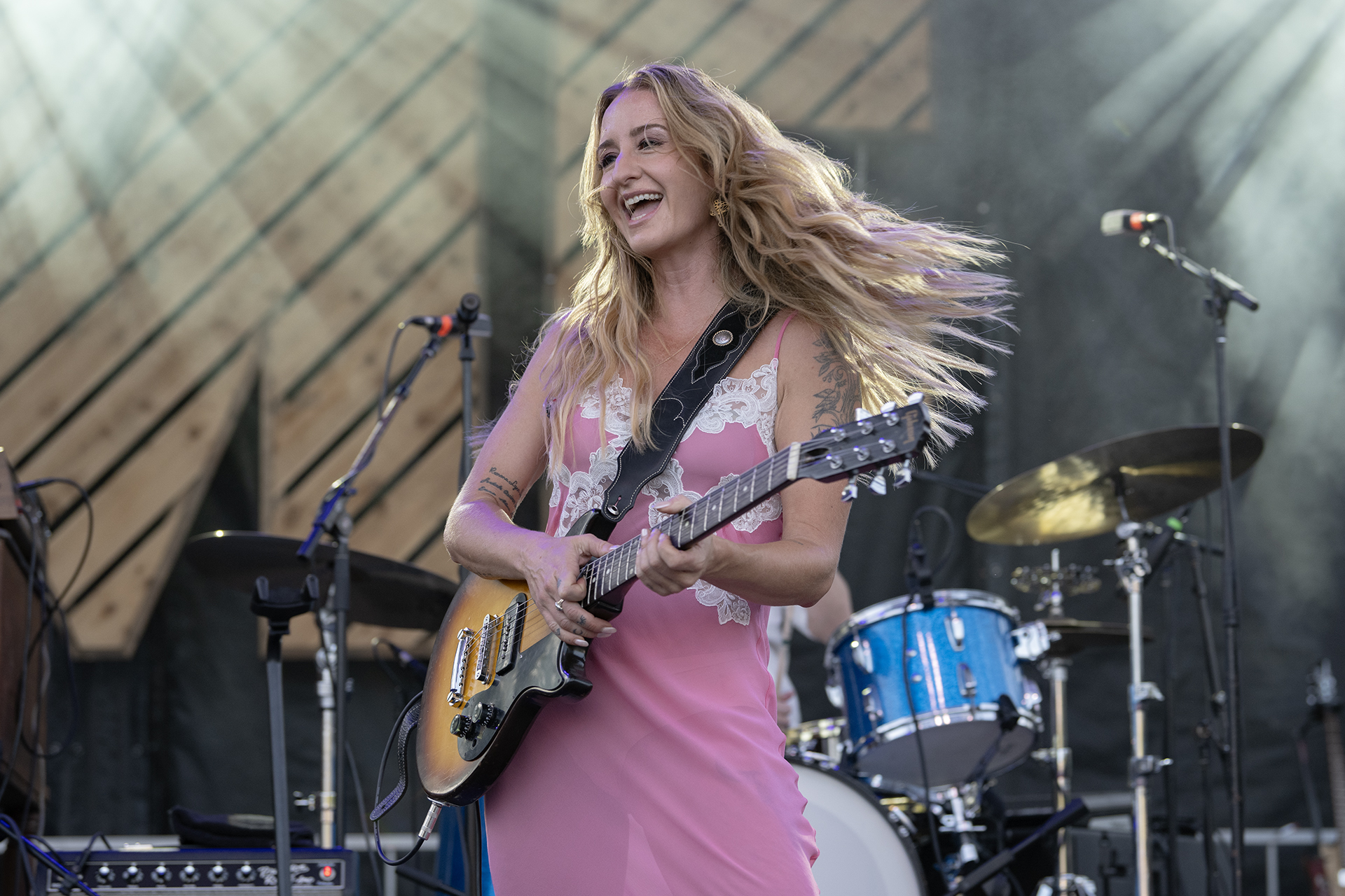 Margo Price plays a set on the Snow Fork Stage at the Nelsonville Music Festival in Nelsonville, Ohio, Saturday, July 22, 2023. [Dylan Benedict I WOUB]