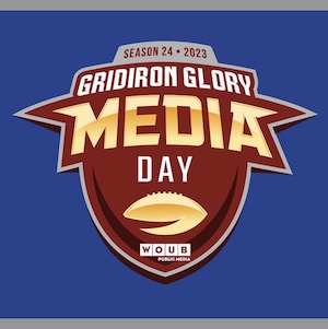 Gridiron Glory 2023 media day logo with football