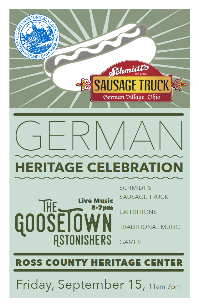 A poster for a German heritage celebration that is mostly light green.